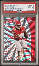 86428016 2021 Chronicles Revolution Tyreek Hill /75 Sunburst PSA 10