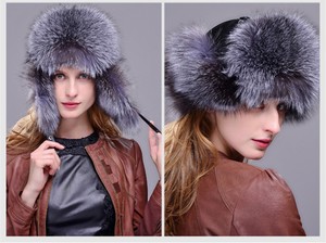 Real-Fox-fur-Sheepskin-leather-Trapper-Hat-Women-Winter-Snow-Cap-Russian-Fur-Hat
