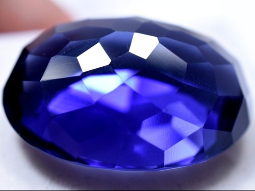 Lab Created 64.60 Ct Violet Blue Tanzanite GGL Certified Sparkling Gemstone - Picture 7 of 7