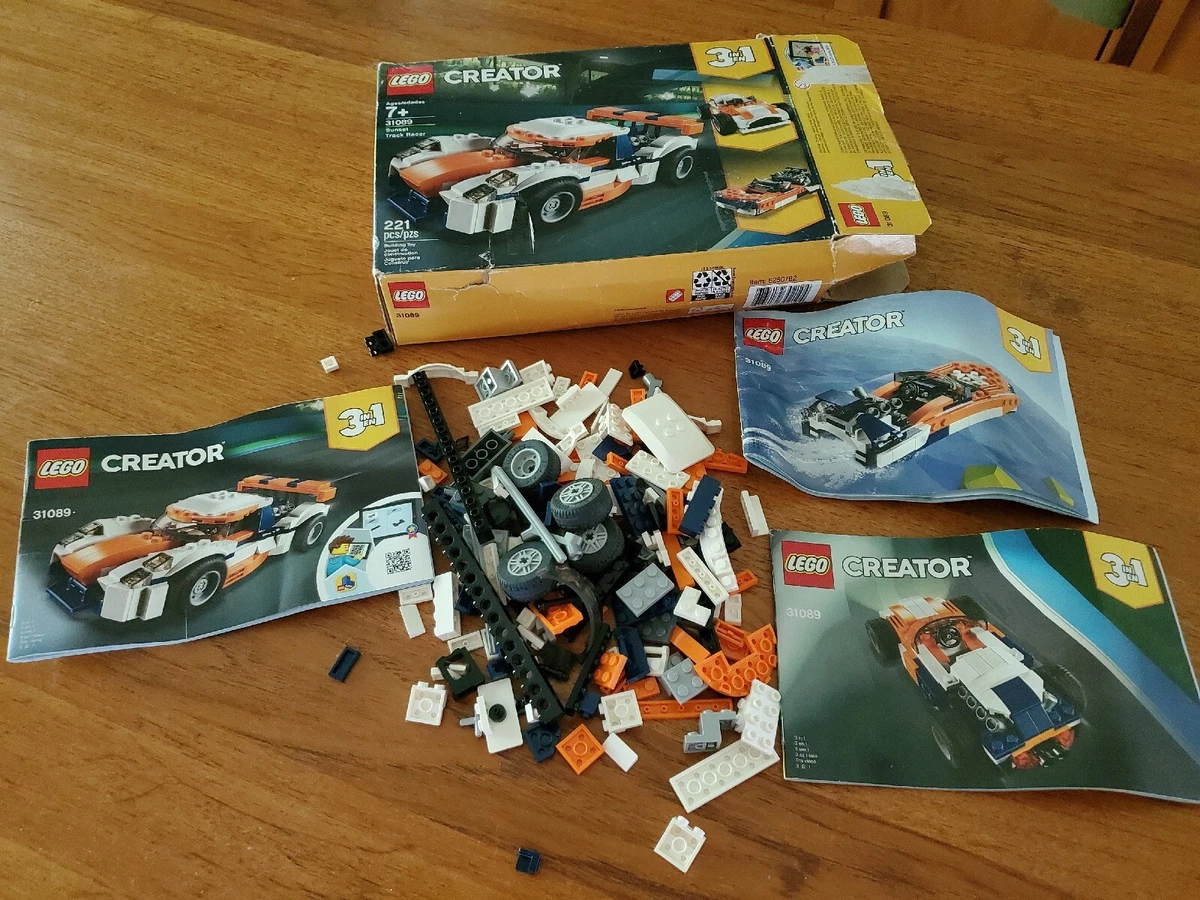 Lego CREATOR 3 in 1 Sunset Track Racer Box 31089 with Instruction Books Manuals