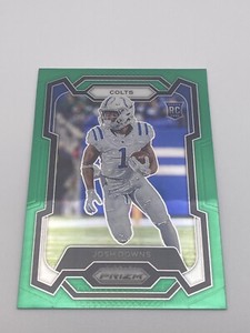 2023 Panini Prizm Football Green Prizm Josh Downs RC #345 Indianapolis Colts WR