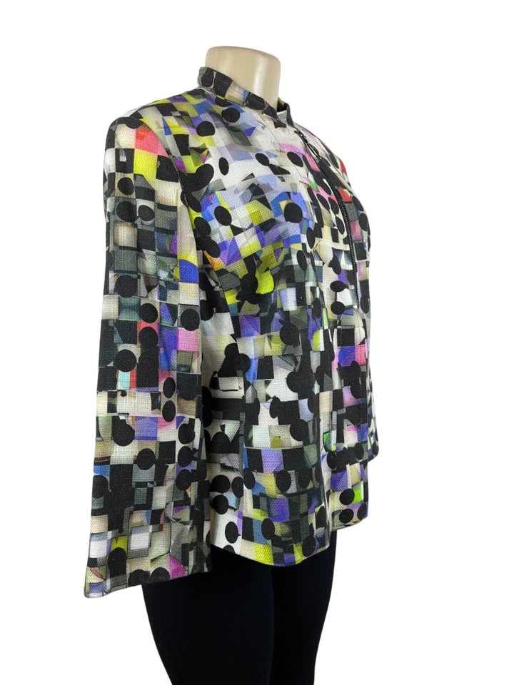 Женский многоцветный блейзер Akris Punto с длинным рукавом на молнии размер 12 (EUR 42) - Изображение 2 из 4