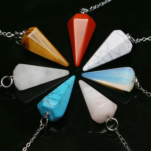 Natural Quartz Crystal Gemstone Point Dowsing Pendulum Scrying Dowser - Picture 5 of 33