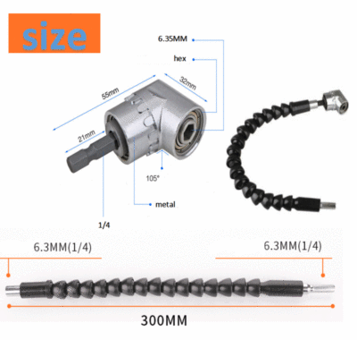 DEWALT Right Angle Drill Adaptor, FlexTorq, 4-in-1 System, Compact - Foto 6