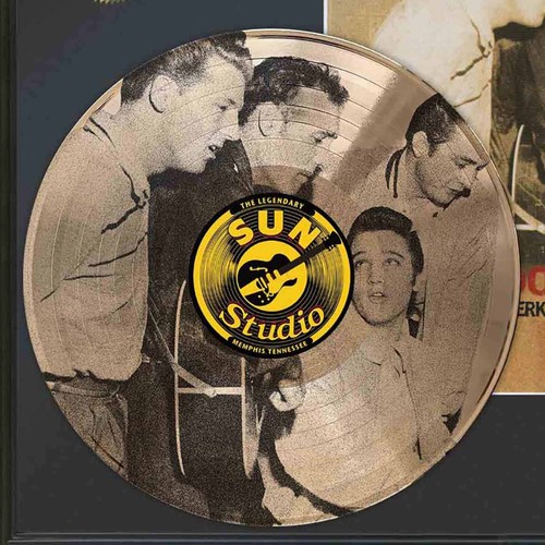 Pantalla LP de imagen grabada con láser enmarcada con láser en efectivo de Elvis, Jerry Lee Lewis, Carl Perkins - Imagen 3 de 4