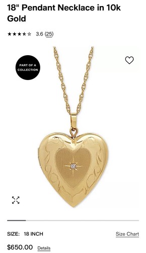 10k Heart Necklace Pendent - Picture 4 of 7