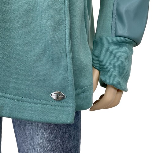 TAHARI Sport Womens Long Sleeve Knit Vegan Leather Wrap Snap Jacket Size 1X NWT - Bild 4 von 15