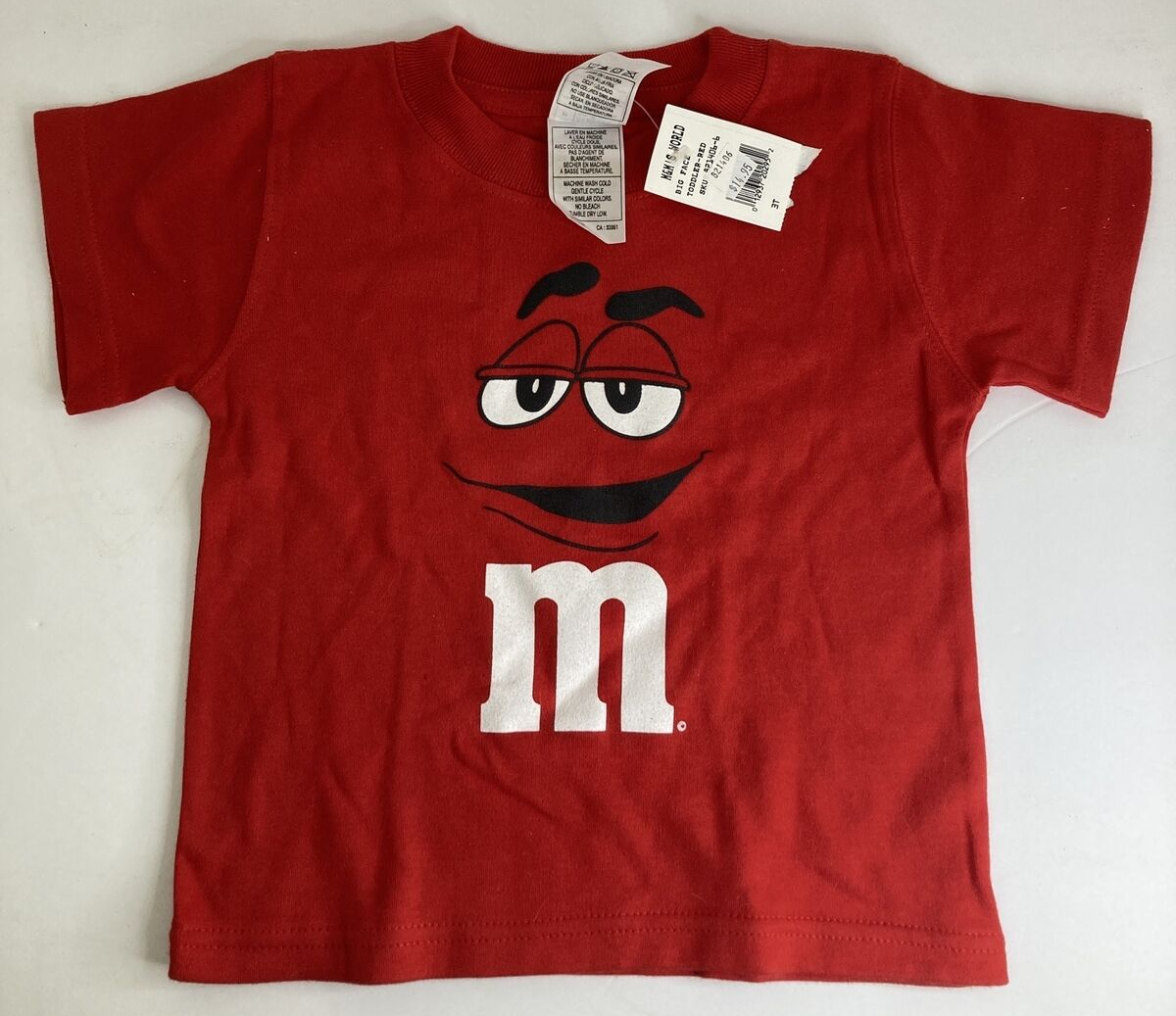 M&M's World Toddler Cotton T-Shirt Big Face Red 3T Short