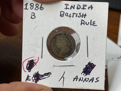 1866 B British India 2 Annas Silver Coin High Value - Picture 3 of 6