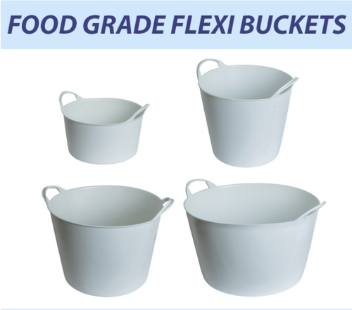 Flexi Tub Buckets Food Grade In White With Handle for Pubs and Bar Ice Beer BBQs - Picture 12 of 12