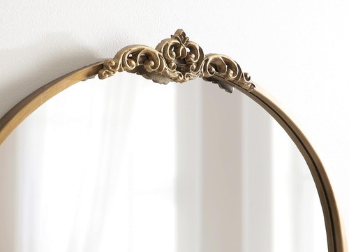 24X32 Inch Vintage Gold Mirror | French Baroque & Antique Arched Mirror for Wall - Picture 10 of 19
