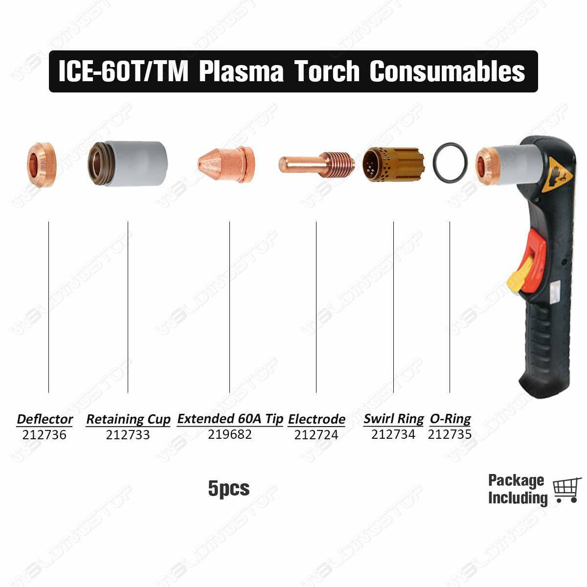 Ugello Consumabile Per Torcia Al Plasma Miller ICE 80C/100T/M – Pkg5 – 219676 WS - Foto 2