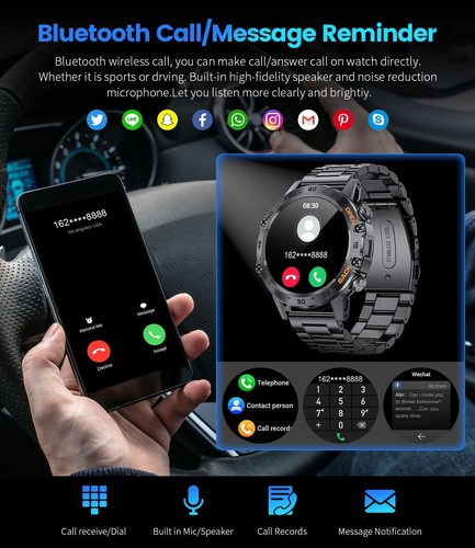 Smartwatch Fitness Tracker Fitnessuhr mit Schrittzähler, Blutdruck, Puls 1,39'' - Bild 12 von 21
