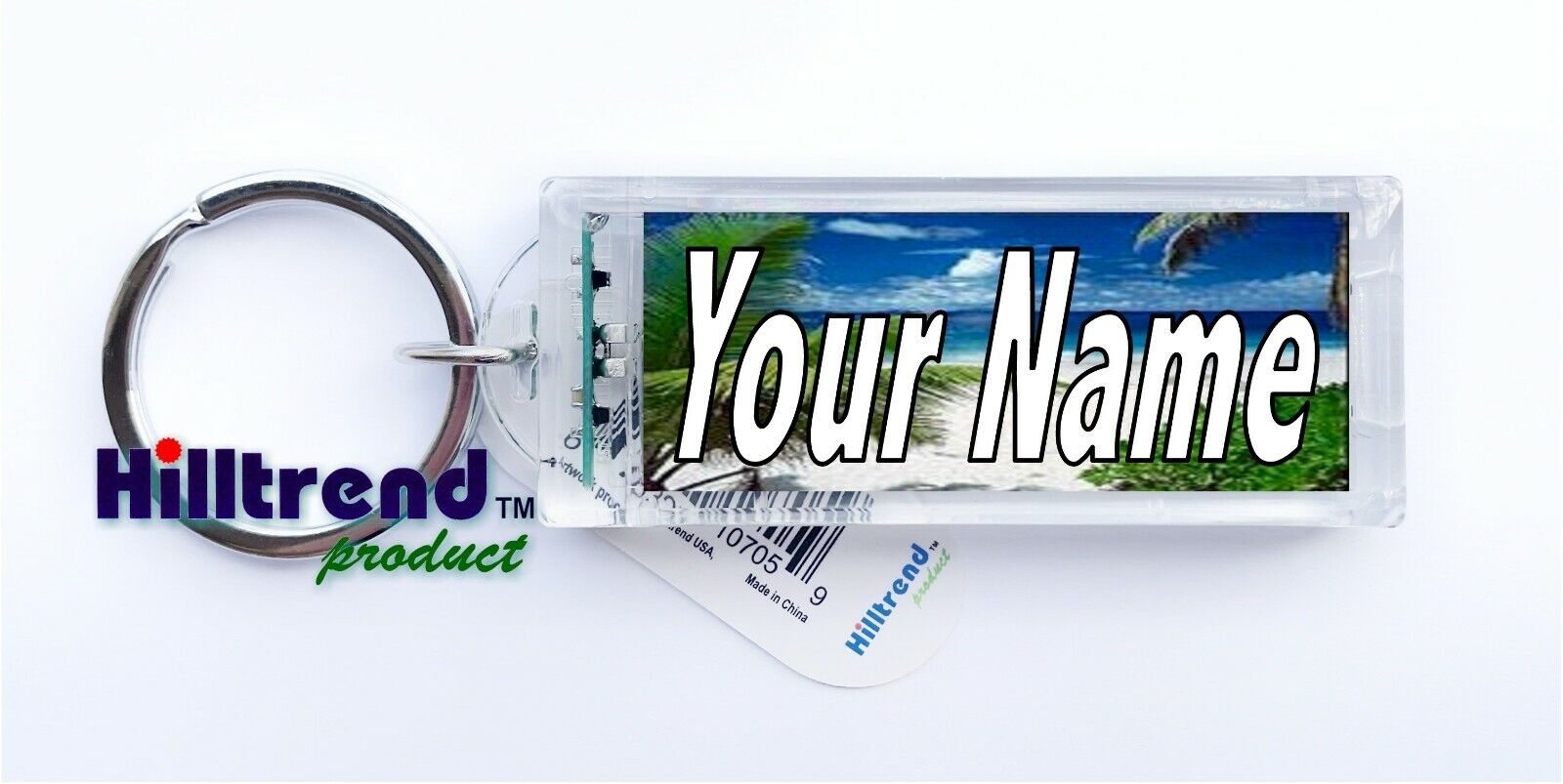 Your Name Message Solar Power Blinking Key Chain Ring Keychain No need battery