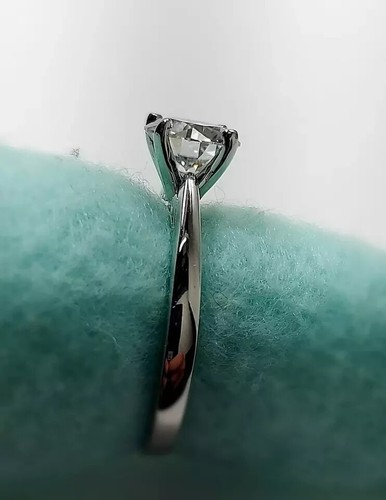 14K Weißgold plattiert 3 Karat runder Laborgefertigter Diamant Solitär Verlobungsring - Bild 3 von 13