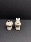 Flower Pot Huggers Critters Stone Frog And Bunny rabbit Set Of 2 Ornaments