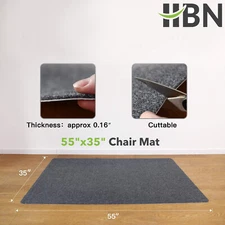 55"x35" Office Desk Chair Mat for Home Office, Computer Gaming Rolling Chair Mat
