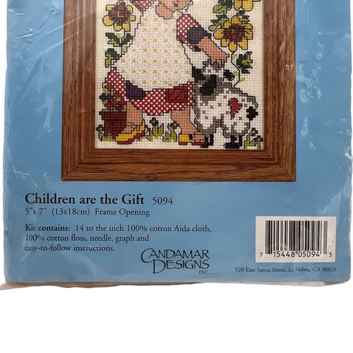 Kit de punto de cruz contado Children Are The Gift 5"x7" Candamar Designs 5094 incluido - Imagen 3 de 4