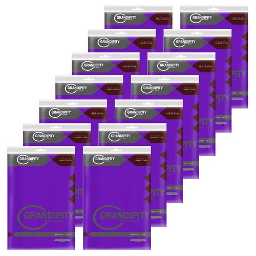 Purple 12 Pack Premium Disposable Plastic Tablecloth 84" Inch Decorative Roun... - Picture 3 of 6