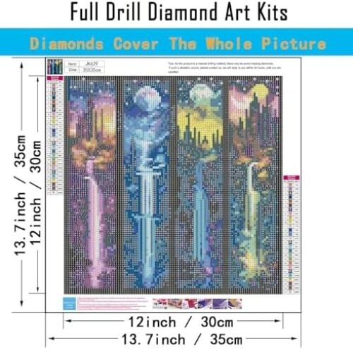 Moon With Castle Waterfall Diamond Painting Kits for Adults,5D Full Drill Mosaic - Picture 5 of 7