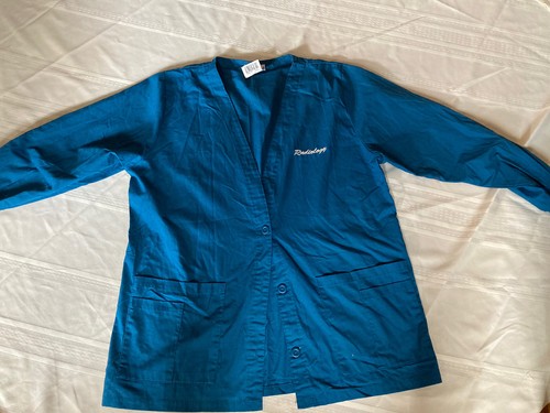Womens Landau Radiology Jacket sz lg Deep Teal Scrubs - Picture 2 of 2