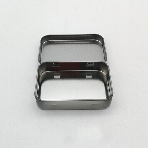 NEW - Metal Hinged Tin Box Container Blank Portable Small Storage Container Case - Picture 3 of 20