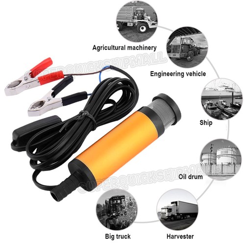12V Aluminium Diesel Fuel Pump Submersible Transfer Vessel Water Oil Car 38mm AU - Picture 7 of 9