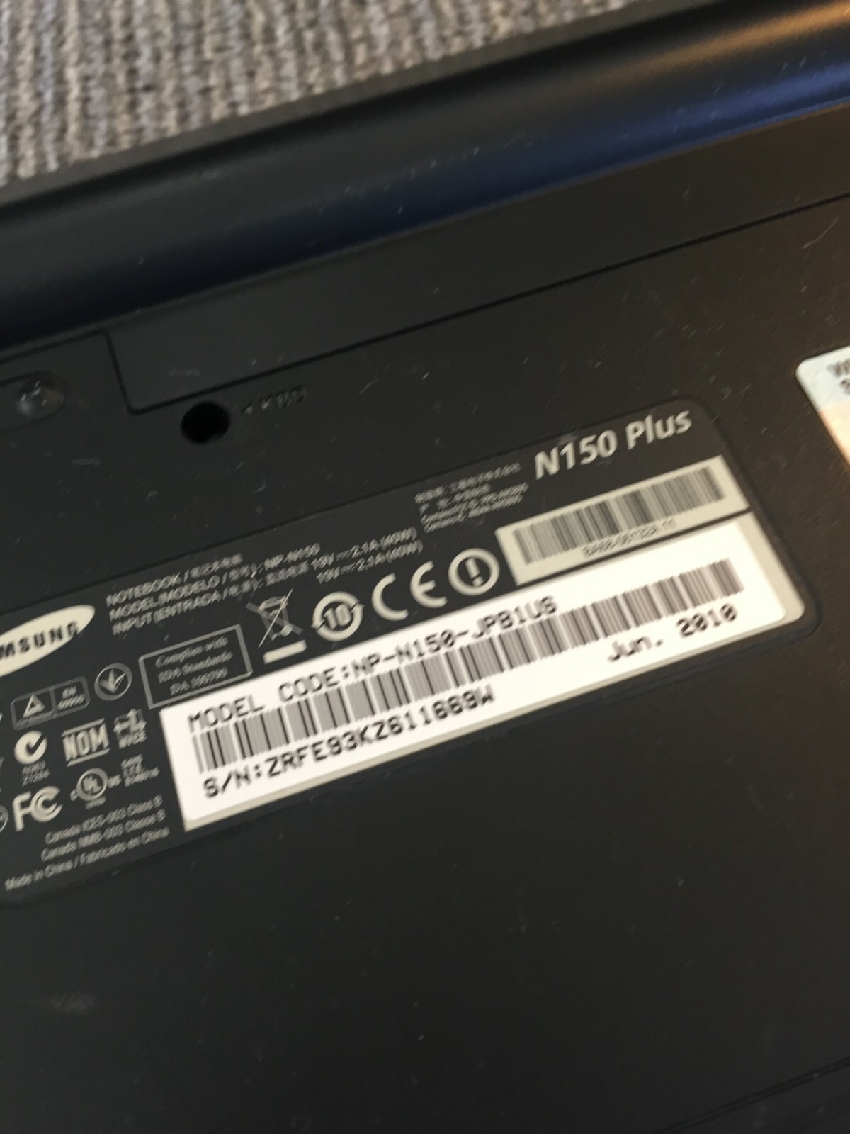 Samsung N150 Plus 10" (Intel Atom/250GB HD/2GB Ram/Win10/Office2007)-Excellent - Picture 12 of 12