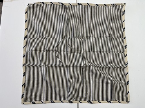 Pottery Barn Courtney Stripe Shams Pillow Cases Navy Blue Tan 26” x 26" Lot Of 2 - Picture 4 of 5
