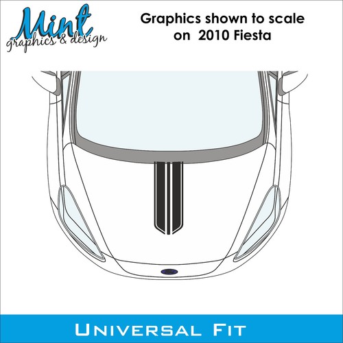 Ford Fiesta Bonnet Hood Stripes Decals Stickers Vinyl Graphics 035 - Picture 3 of 4