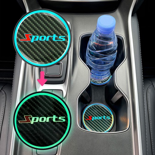 2x Night Light Car Cup Holder Mat Coaster Pad Auto Interior Accessories Gift - Picture 6 of 10