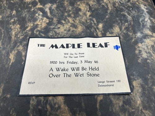 The Maple Leaf-77 Issues-Nov. 1945 to Feb. 1946-Vol. 5 No.1-77-Last Press Notice - Bild 21 von 22