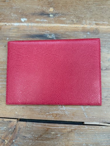 Accessori esclusivi AMI lucertola rossa custodia busta in pelle ciottolata * 7 x 5 - Foto 3 di 3