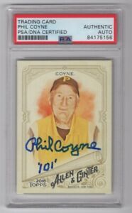 2018-Allen-amp-Ginter-Phil-Coyne-Pittsburgh-Pirates-Usher-Signed-Auto-Card-PSA-DNA