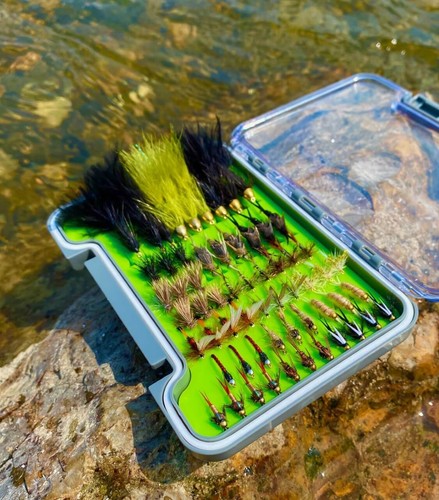 60 Hand Tied Fly Fishing Flies Kit, Assortment of Wet Flies, Dry Flies, Nymphs - Picture 4 of 7
