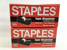 2 STAPLES Desktop Tape Dispensers 10566 Holds 3/4" Tape Roll