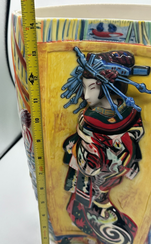 Jarrón grande de porcelana esculpida diseño cortesano Van Gogh colección Franz - Imagen 8 de 15