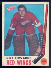 1969-70 OPC O PEE CHEE HOCKEY #56 ROY EDWARDS EX DETROIT RED WINGS Card
