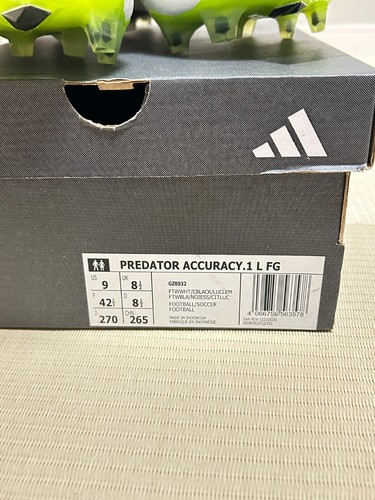 Adidas Predator Accuracy.1 Low FG bianche/verdi da uomo taglia US 9 nuove GZ0032 da JP - Foto 2 di 6