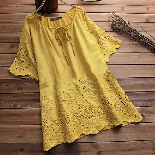 Womens V-Neck Pullover Butterfly Sleeve Solid Short Sleeve T-shirts Blouse Tops - Picture 17 of 17