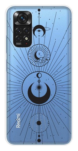 Coque en silicone imprimée compatible Xiaomi Redmi Note 11 4G Cercles de Lune - Foto 1 di 3