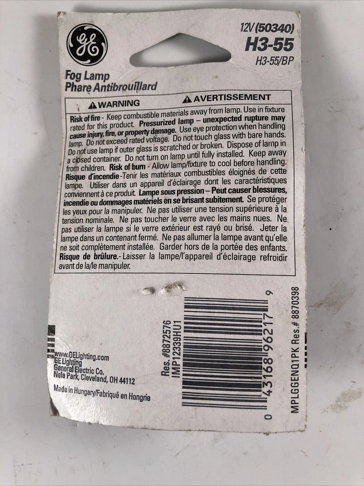 Bombilla de repuesto de lámpara antiniebla halógena #H3-55/BP GE Foto 4 de 4
