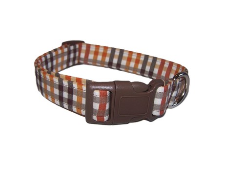 Wet Nose Designs Harvest Plaid Dog Collar Earth Tones Fall COLOR Buckle - Picture 7 of 10