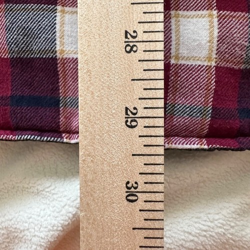 David Taylor Red Navy White Plaid Quilted Lined Shirt Jacket Shacket Large READ - Picture 7 of 11