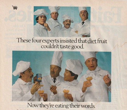 Página impresa vintage revista publicidad dieta delicia fruta enlatada - Imagen 5 de 5