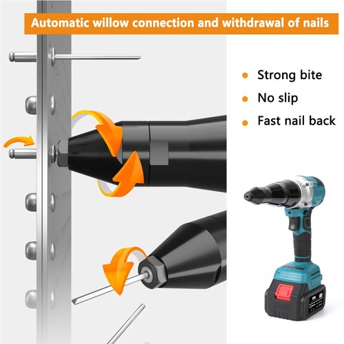 Cordless Electric Blind Rivet Gun Automatic Pop Gun for Makita 18V Hand Tools - Picture 10 of 15