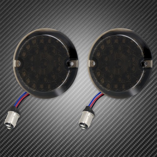 Red 3 1/4" F&R 1157 LED Flat Lens Running Turn Signal Light Fit For Harley 86-23 - Foto 18 di 20