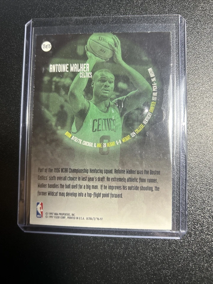 ‘96-97 RARE FLEER ULTRA 13 of 15 ROOKIE ANTOINE WALKER, BOSTON CELTICS - Image 2 of 2
