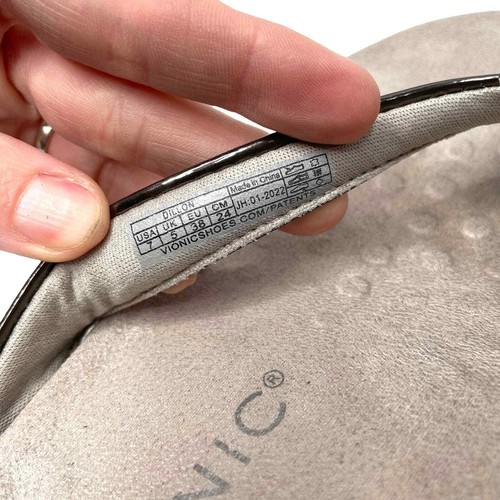 Vionic Dillon toe post thong slide sandals Sz 7 in Pewter - Picture 7 of 7