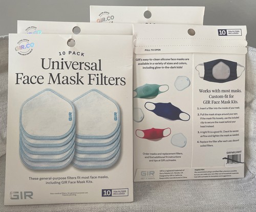 GIR Universal Face Mask Filters Qty 4/10 Packs Factory Sealed 40 total